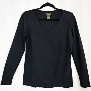 Eddie Bauer Cotton Cashmere Sweater Black Medium